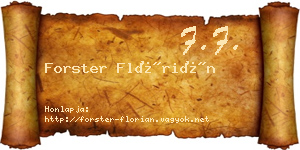 Forster Flórián névjegykártya